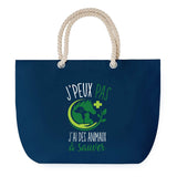 Sac de plage Bleu anse corde J'peux Pas Animaux à Sauver