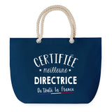 Sac de plage Bleu anse corde Certifiée meilleure Directrice