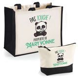 Cabas femme sac plage ou shopping tote bag pochette trousse Idée cadeau original pour anniversaire Noël travail départ retraite collègue famille fete des mères maman mamie