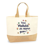Sac Jute Fête des Mères Fêtes des Pères Mamie Papi Famille Idée Cadeau anniversaire Noël Travail Boulot Métier Départ Retraite Collègue Femme Homme