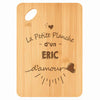 Planche bambou gravée personnalisée homme idée cadeau Fête des Pères apéro 30×20 prénom cuisine plateau fromage anniversaire noel papa papi 