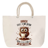 Sac Fête des Mères Mamie Famille Idée Cadeau anniversaire Noël Travail Boulot Métier Départ Retraite Collègue Femme cabas shopping plage