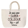 Sac Fête des Mères Mamie Famille Idée Cadeau anniversaire Noël Travail Boulot Métier Départ Retraite Collègue Femme cabas shopping plage