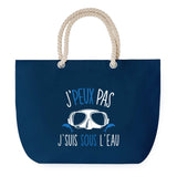 Sac de plage Bleu anse corde J'peux Pas Apnée Sous l'Eau