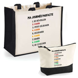 Cabas homme ou femme sac plage ou shopping tote bag pochette trousse Idée cadeau original pour anniversaire Noël travail départ retraite collègue famille fete des mères fetes des pères papa maman mamie papi