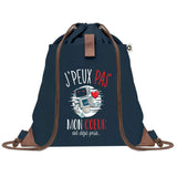 sac a dos bleu coton recycle avec pochette idee cadeau originale pour collegue ami prof ou membre de la famille cadeau mixte noel anniversaire secret santa ou depart au travail sac leger pratique et ecologique design breton moderne