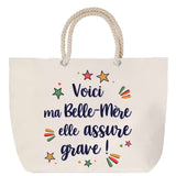 Sac Fête des Mères Mamie Famille Idée Cadeau anniversaire Noël Travail Boulot Métier Départ Retraite Collègue Femme cabas shopping plage