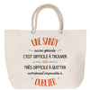 Sac Fête des Mères Mamie Famille Idée Cadeau anniversaire Noël Travail Boulot Métier Départ Retraite Collègue Femme cabas shopping plage