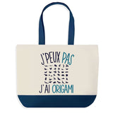 Sac de shopping bleu J'peux pas Origami