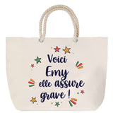 Sac Fête des Mères Mamie Famille Idée Cadeau anniversaire Noël Travail Boulot Métier Départ Retraite Collègue Femme cabas shopping plage