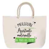 Sac Fête des Mères Mamie Famille Idée Cadeau anniversaire Noël Travail Boulot Métier Départ Retraite Collègue Femme cabas shopping plage