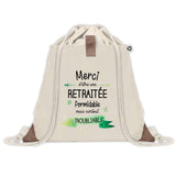 Sac à dos avec pochette Merci Retraitée Inoubliable Femme