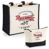 Cabas femme sac plage ou shopping tote bag pochette trousse Idée cadeau original pour anniversaire Noël travail départ retraite collègue famille fete des mères maman mamie