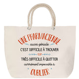 Sac Fête des Mères Mamie Famille Idée Cadeau anniversaire Noël Travail Boulot Métier Départ Retraite Collègue Femme cabas shopping plage