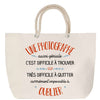Sac Fête des Mères Mamie Famille Idée Cadeau anniversaire Noël Travail Boulot Métier Départ Retraite Collègue Femme cabas shopping plage