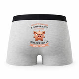 Caleçon Le Chef De Chantier Caractère de Cochon - Humour Boxer Gris Idée Cadeau