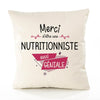Housse de Coussin Premium Merci Nutritionniste Géniale - Coton Canvas Fairtrade Beige Idée Cadeau Décoration Canapé
