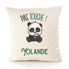 Housse de Coussin Premium Yolande Pas Touche Panda - Coton Canvas Fairtrade Beige Idée Cadeau Décoration Canapé 40x40