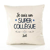 Housse de Coussin Premium Joël Un Super Collègue - Coton Canvas Fairtrade Beige Idée Cadeau Décoration Canapé 40x40