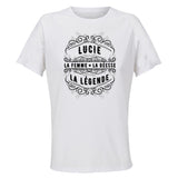 Maillot de Sport Femme Lucie Copie Deesse Legende Noire - T-Shirt Respirant Polyester Manches Courtes - Cadeau Sportive Anniversaire Noël Fête des Mères