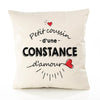 Housse de Coussin Premium Constance d'amour - Coton Canvas Fairtrade Beige Idée Cadeau Décoration Canapé 40x40