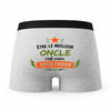Caleçon gris Meilleur Oncle Super Pouvoir Cadeau homme Boxer Humour Papa