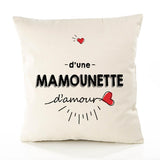 Housse de Coussin Premium Mamounette - Coton Canvas Fairtrade Beige Idée Cadeau Décoration Canapé