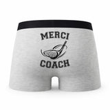 Caleçon Merci Golf - Humour Boxer Gris Passion Sport Idée Cadeau