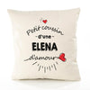 Housse de Coussin Premium Elena d'amour - Coton Canvas Fairtrade Beige Idée Cadeau Décoration Canapé 40x40