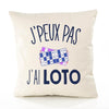 Housse de Coussin Premium Loto Version Blanc - Coton Canvas Fairtrade Beige Idée Cadeau Décoration Canapé 40x40