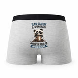 Caleçon Jean-Claude Panda Grain - Humour Boxer Gris Idée Cadeau