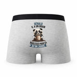 Caleçon Gerald Panda Grain - Humour Boxer Gris Idée Cadeau