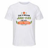 Maillot de Sport Homme Meilleur Jean-Yves Super Pouvoir Cadeau Anniversaire Noël Fête des Pères T-Shirt Respirant Polyester