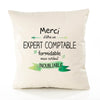 Housse de Coussin Premium Merci Expert Comptable Inoubliable - Coton Canvas Fairtrade Beige Idée Cadeau Décoration Canapé