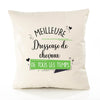 Housse de Coussin Premium Dresseuse De Chevaux Meilleure Temps Femme - Coton Canvas Fairtrade Beige Idée Cadeau Décoration Canapé
