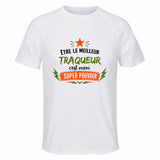 Maillot de Sport Homme Meilleur Traqueur Super Pouvoir Cadeau Anniversaire Noël Fête des Pères T-Shirt Respirant Polyester