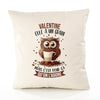 Housse de Coussin Premium Valentine Chouette Grain - Coton Canvas Fairtrade Beige Idée Cadeau Décoration Canapé