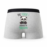 Caleçon Maria Pas Touche Panda - Humour Boxer Gris Idée Cadeau