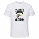 Maillot de Sport Homme Basket Quinquagenaire - T-Shirt Respirant Polyester Manches Courtes - Cadeau Sportif Anniversaire Noël Fête des Pères