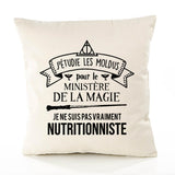 Housse de Coussin Premium nutritionniste Grand cru - Coton Canvas Fairtrade Beige Idée Cadeau Décoration Canapé