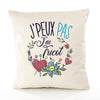 Housse de Coussin Premium Tricot Version Blanc - Coton Canvas Fairtrade Beige Idée Cadeau Décoration Canapé