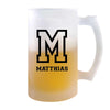 Verre à Bière Matthias Lettre Sport | Chope de Bière Pinte | Idée Cadeau Prénom Style Basket Université Anniversaire Papa Collègue Départ Retraite Noël