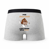 Caleçon pour Jean-Louis Heure de la Pause - Humour Boxer Gris Idée Cadeau