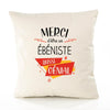 Housse de Coussin Premium Merci Ébéniste Génial - Coton Canvas Fairtrade Beige Idée Cadeau Décoration Canapé