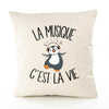 Housse de Coussin Premium Musique - Coton Canvas Fairtrade Beige Idée Cadeau Décoration Canapé