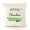 Housse de Coussin Premium Meilleur Chouchou de Tous Les Temps 2 - Coton Canvas Fairtrade Beige Idée Cadeau Décoration Canapé