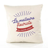 Housse de Coussin Premium Fleuriste 2 Meilleure Monde - Coton Canvas Fairtrade Beige Idée Cadeau Décoration Canapé