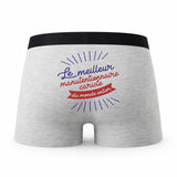 Caleçon Meilleur Manutentionnaire Cariste du Monde - Humour Boxer Gris Idée Cadeau