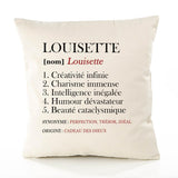 Housse de Coussin Premium Louisette Définition - Coton Canvas Fairtrade Beige Idée Cadeau Décoration Canapé 40x40