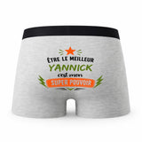 Caleçon gris Meilleur Yannick Super Pouvoir Cadeau homme Boxer Humour Papa